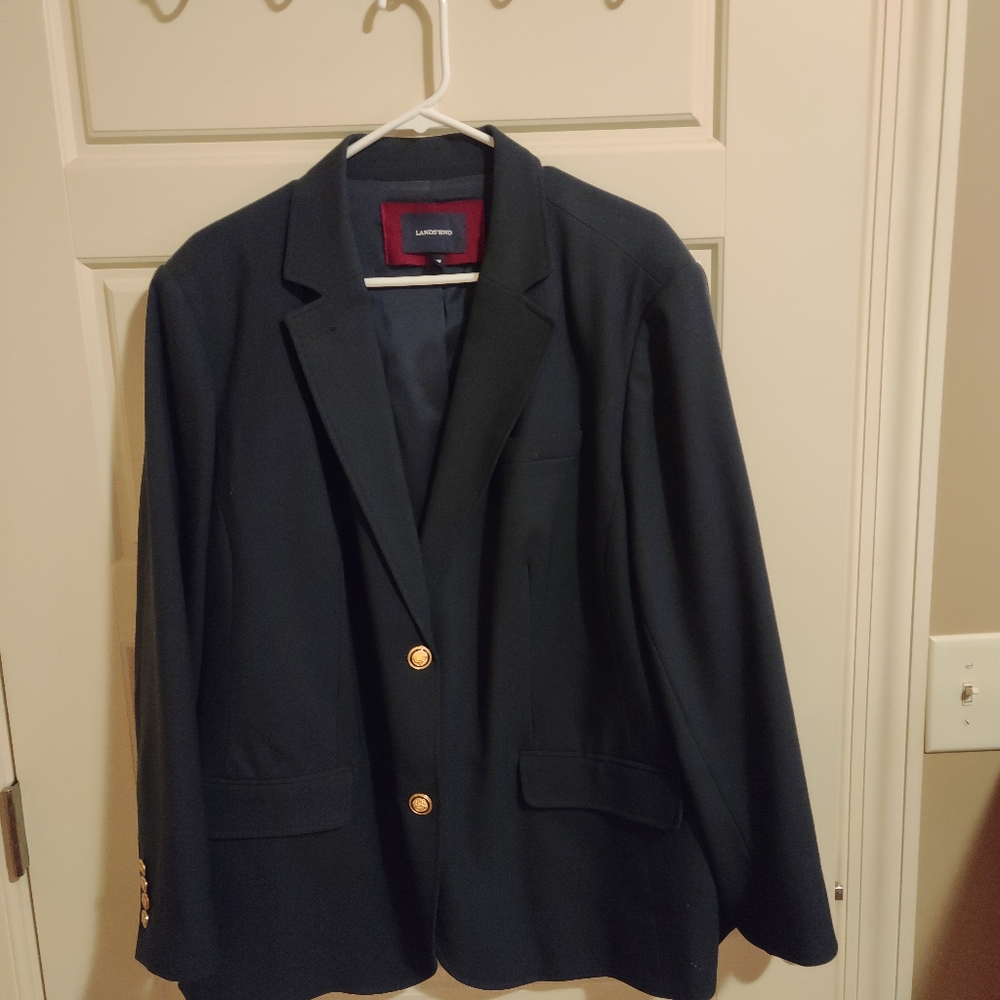 22w Lands End Navy Blazer Worn 3 times